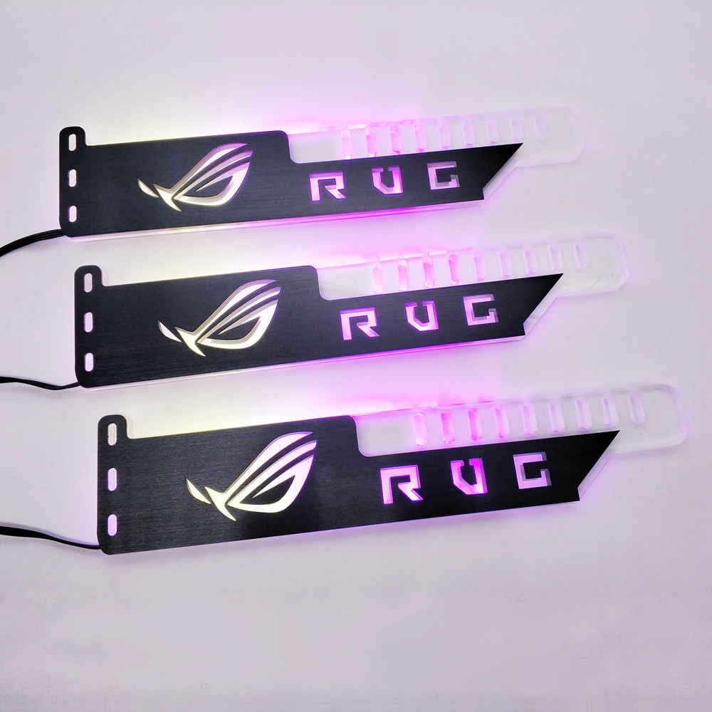 Cabezal de 5V y 3 pines, luz RGB/soporte acrílico de Metal para soporte, tamaño de tarjeta GPU 280*45*6mm/tarjeta de vídeo fija Compatible con AURA SYNC - imagen 4