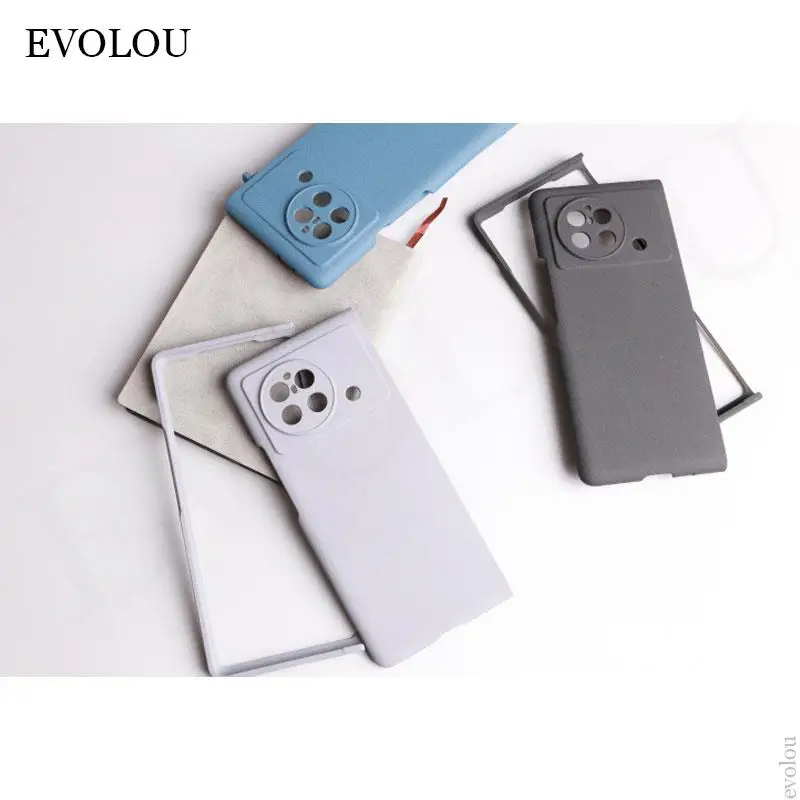 Funda de teléfono para Vivo X Fold 2 Plus, carcasa dura mate de piedra arenisca para PC, abatible, antideslizante, protección completa, parachoques - imagen 5