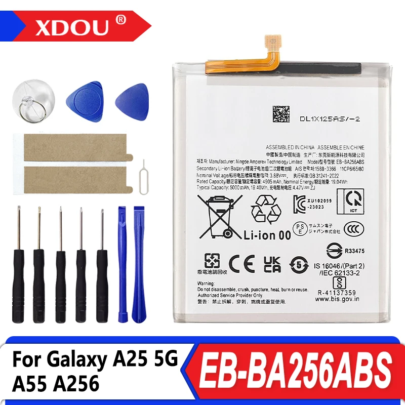 Nueva batería de repuesto EB-BA256ABS 5000mAh para Samsung Galaxy A25 5G A55 A256 baterías de teléfonos móviles + herramientas