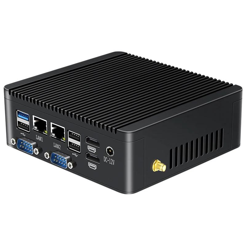 Intel Celeron N4000/J5005 Mini PC industrial compatible con Linux WiFi 4G LTE ordenador con 4xRS232/485 2xHDMI 5xUSB3.0 WIN10 listo