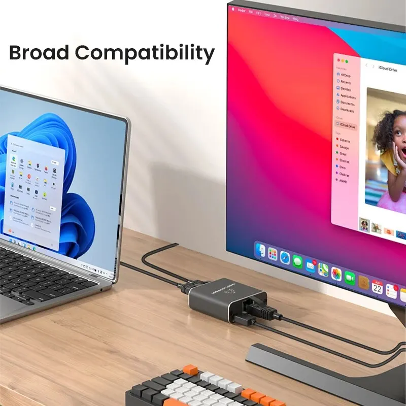 Divisor Ethernet RJ45 de 1000Mbps, divisor de red de 1 a 2 salidas con Cable de alimentación USB, adaptador divisor de Internet RJ45, 1000Mbps - imagen 3