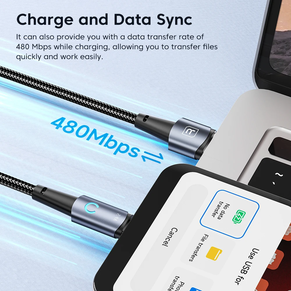 Toocki-Cable Micro USB de carga rápida, Cable USB 2.4A para Xiaomi, Redmi, Realme, Samsung, Huawei, OPPO, cargador de teléfono móvil, Cable de datos - imagen 3