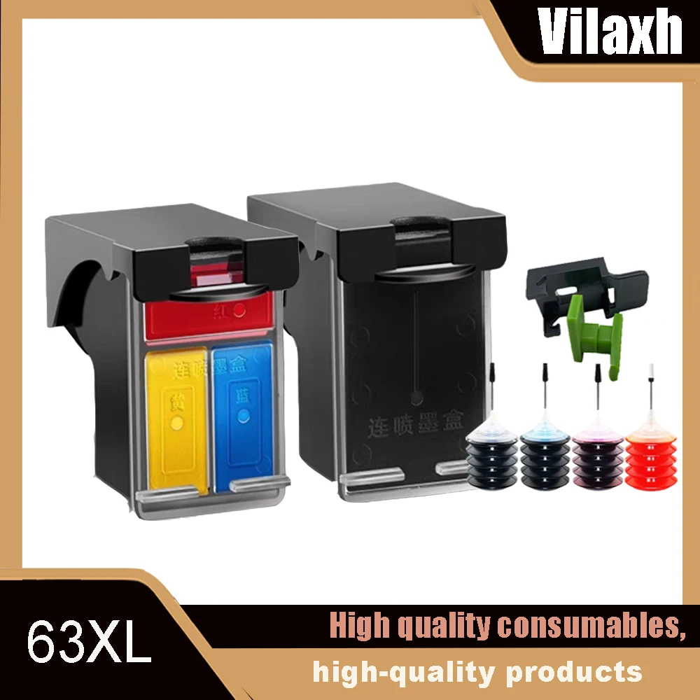 Cartucho de tinta Compatible con Vilaxh 63XL 63 XL para impresora HP OfficeJet 3830 3831 3832 3833 3834 4650 4652 4654 4655 5220 5230 - imagen 2