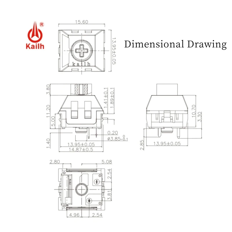 Kailh Box-interruptor de teclado de aguas profundas, lineal silencioso, DIY, interruptores de teclado mecánicos personalizados, Compatible con Cherry MX SMD de 3 pines GK61 - imagen 5