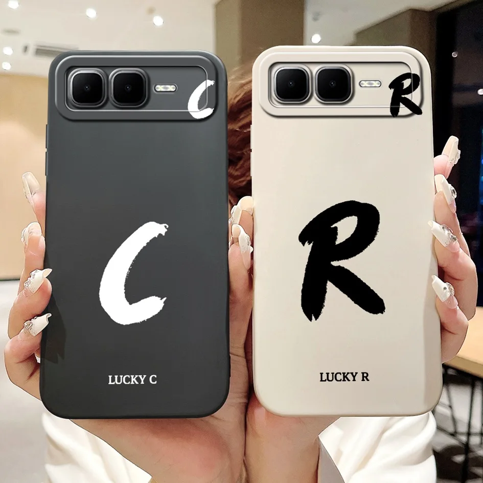 Para Infinix Smart 10 Plus 2025 Funda de lujo con letras iniciales Funda de teléfono de silicona mate suave para Infinix Smart10 Plus X6725B Funda