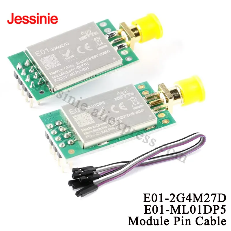 E01-2G4M27D E01-ML01DP5 nRF24L01P nRF24L01 PA LNA largo alcance 2,4 GHz SPI DIP IoT Wifi módulo inalámbrico Cable Pin