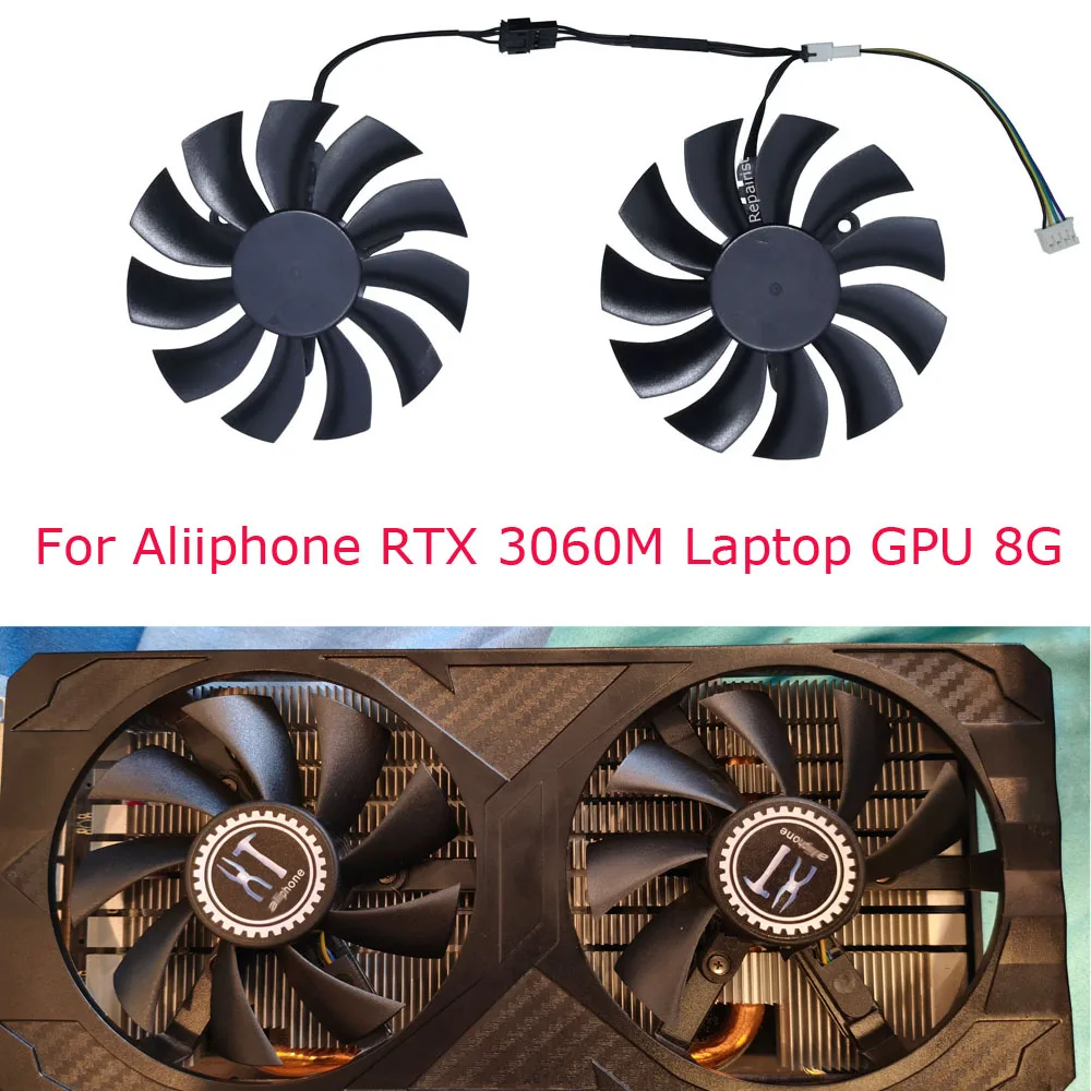 Ventilador de tarjeta gráfica enfriador GPU de vídeo VGA para portátil GPU RTX 3060M 6G 3070M RTX3070m 8GB, 2 unids/set, PLA09215B12H, paso de montaje de 42mm - imagen 4