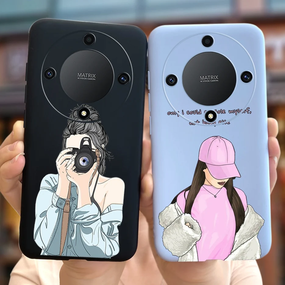 Para Honor X9a 5G funda Magic5 Lite hermosa chica flor cubierta suave TPU funda de teléfono para Honor Magic 5 Lite HonorX9a RMO-NX1 parachoques - imagen 3