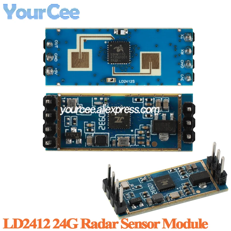 10 uds/1 unidad LD2412 24G Módulo Sensor de Radar de detección de presencia humana HLK-LD2412 Radar de onda milimétrica gran angular detectar 9m GPIO UART