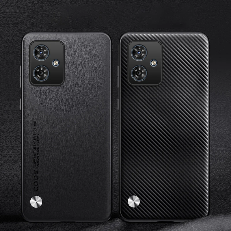 Funda de cuero para Motorola Moto G55 5G, protección de silicona mate de fibra de carbono, funda dura a prueba de golpes para teléfono, carcasa para MotorolaMotoG55 - imagen 5