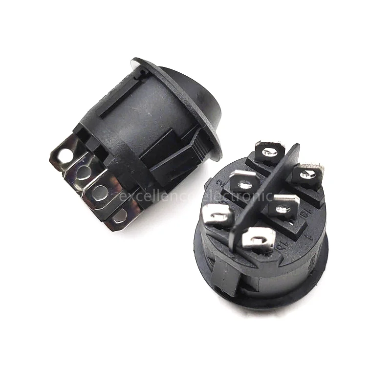 5 uds KCD1-206 interruptores basculantes redondos de 23mm 3 posiciones 6 pines interruptor basculante ON-OFF-ON 10A 125VAC - imagen 3