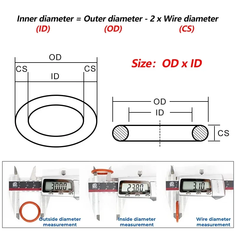 5 uds junta tórica de silicona roja VMQ CS 5,7mm OD 40 ~ 270mm caucho de calidad alimentaria sellado aislado no tóxico junta de cocina de arandela impermeable - imagen 3