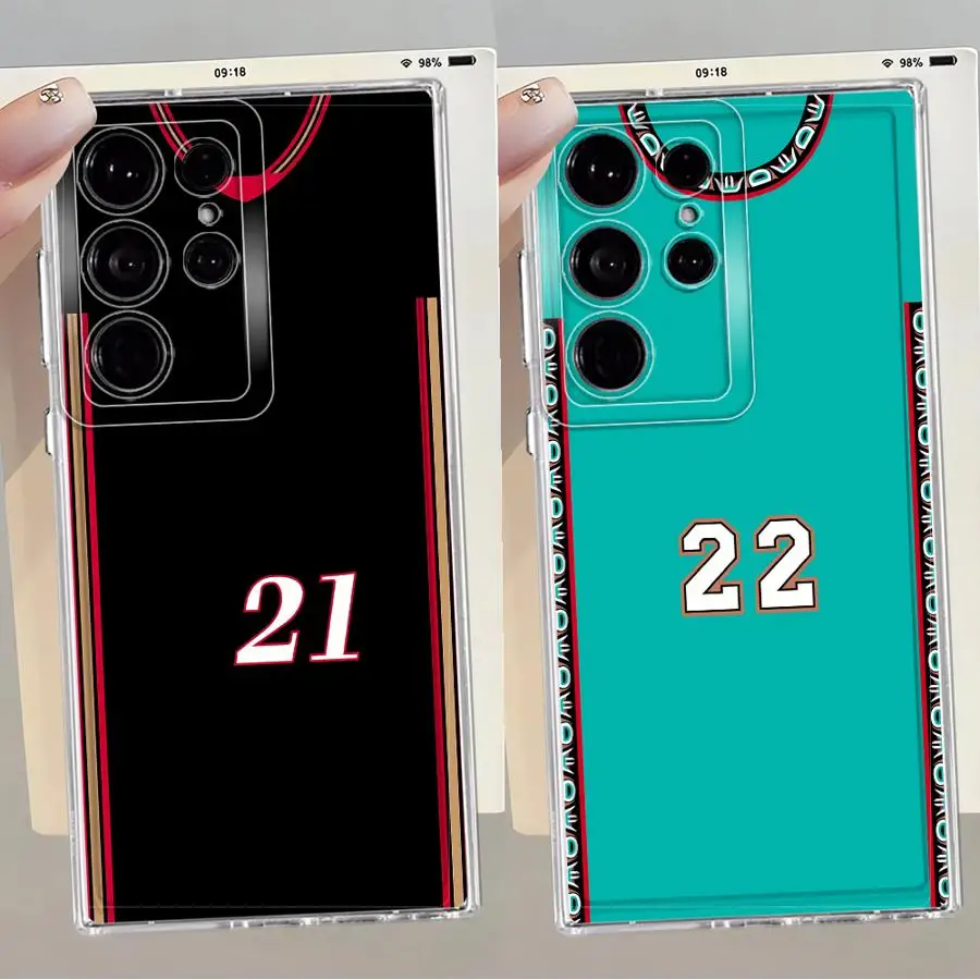 Funda de diseño Digital de baloncesto para Samsung Galaxy S10 Plus S23 S25 Ultra S24 FE Note 10 20 Ultra S21 S20 S22 transparente suave - imagen 5