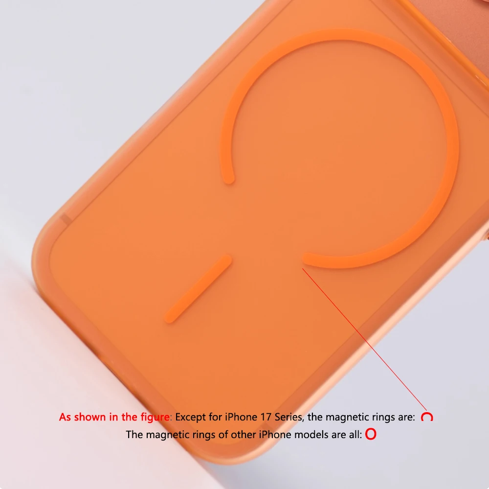 Funda rígida esmerilada translúcida mate ultrafina para iPhone 17 Pro Max 16 15 14 Plus 13 12 Magsafe cubierta magnética de carga inalámbrica - imagen 3