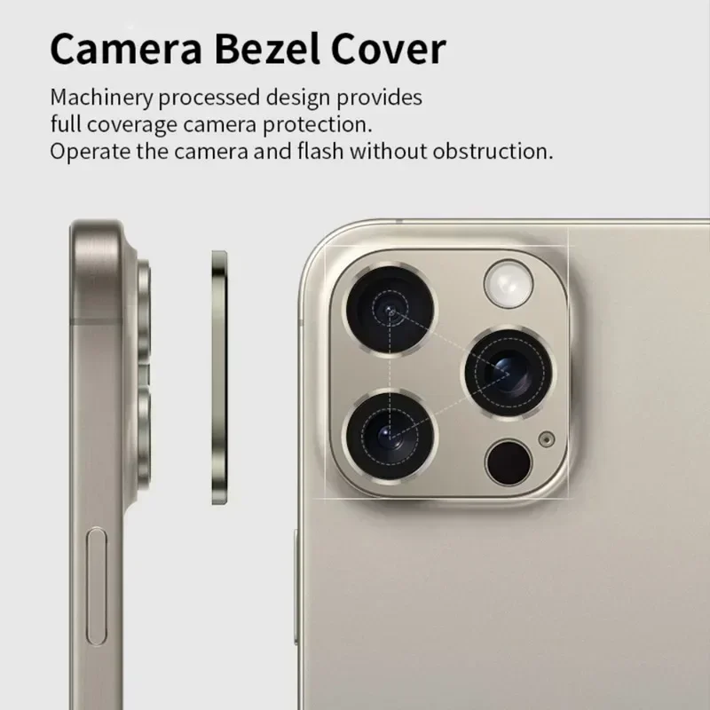 Para IPhone 15 Series lente de cámara de Metal Flim cubierta protectora completa para IPhone 15 16Pro Max 15 Plus Mini funda Protector de lente trasera - imagen 4