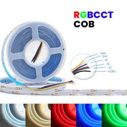 Tira LED COB RGB CCT flexible sin puntos para decoración