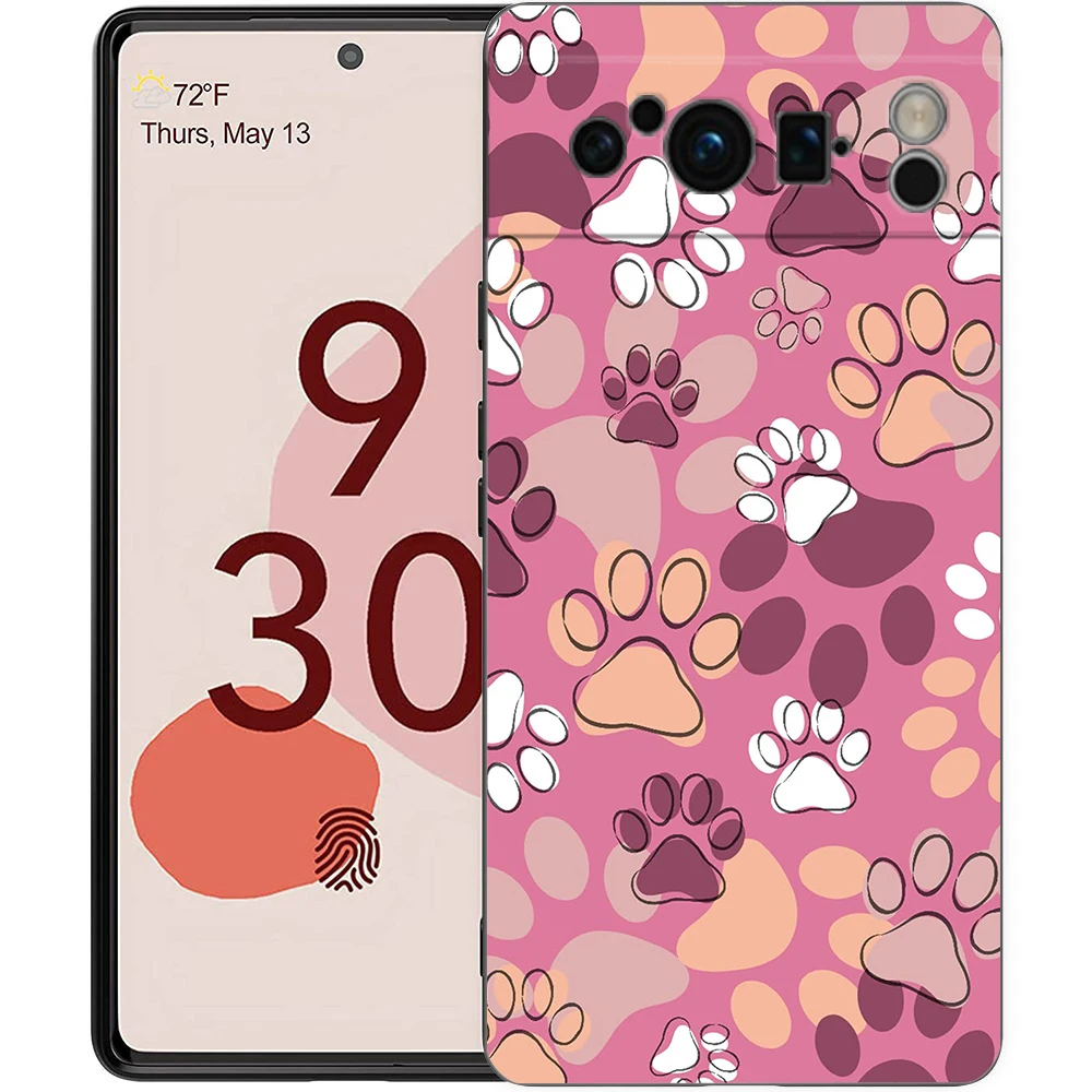 Perilla de perro para Google Pixel 8 Pro funda de teléfono Pixel 9 Pro XL TPU funda Pixel 8 Pro 8A 7A 7 6A 6 Pro cubierta negra suave - imagen 3