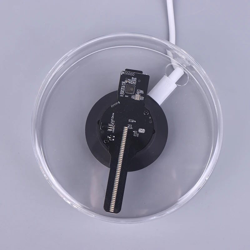 Ventilador holográfico 3D interactivo; Luces publicitarias LED; Modelo de escritorio habilitado para audio con cubierta transparente