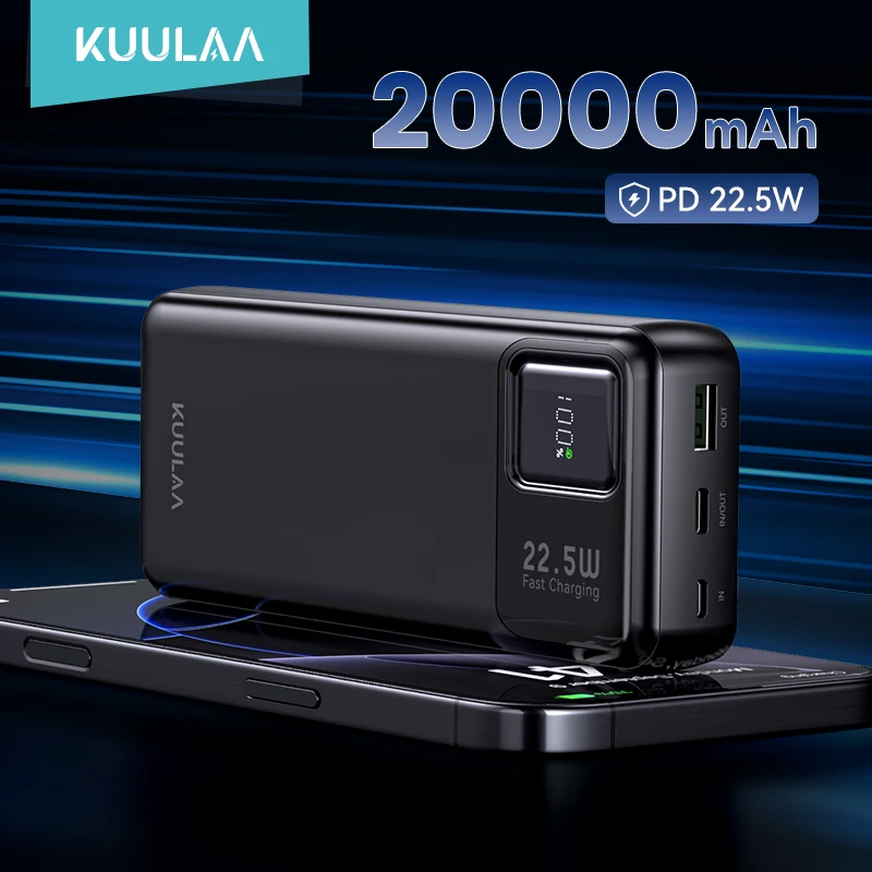 KUULAA 20000mAh banco de energía batería externa portátil 22,5 W cargador portátil de carga rápida para iPhone xiaomi redmi poco Powerbank - imagen 2