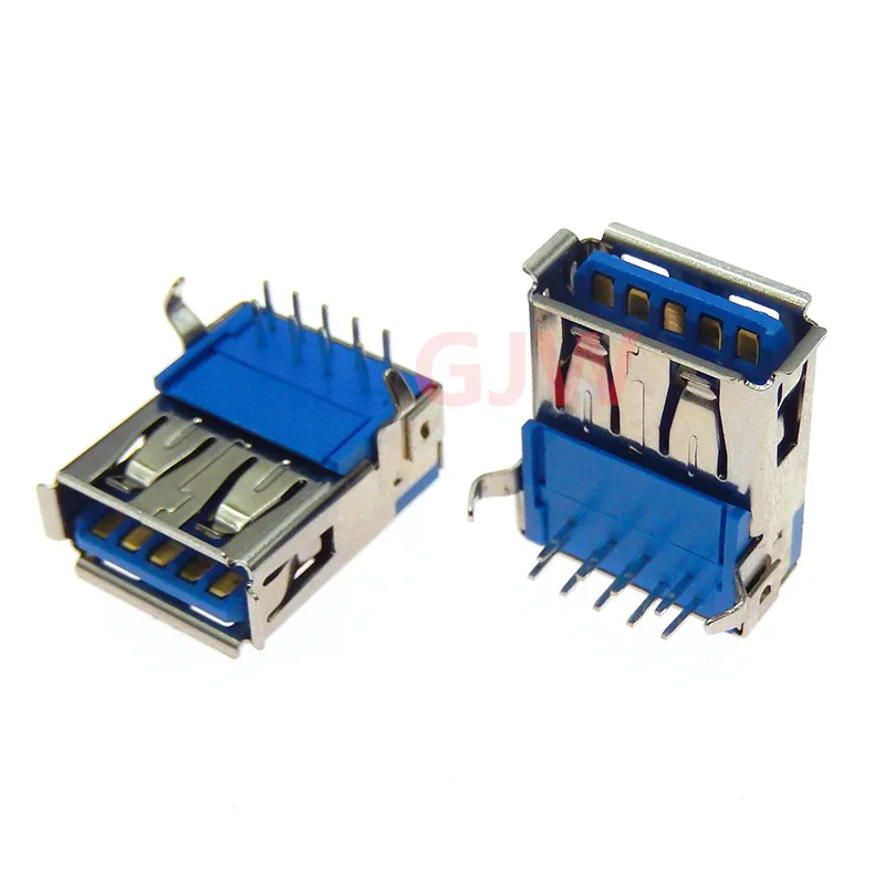 5 uds/10 Uds conector Jack USB 3,0 hembra conector USB 3,0 DIP de 90 grados para disco U transmisión de datos de velocidad H boca curva - imagen 2