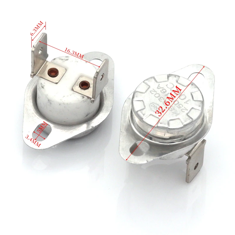 KSD302-termostato de cerámica normalmente abierto, interruptor de temperatura normalmente cerrado, 250V, 40-180 grados, 45, 55, 60, 65, 70, 75, 80, 85 - imagen 3