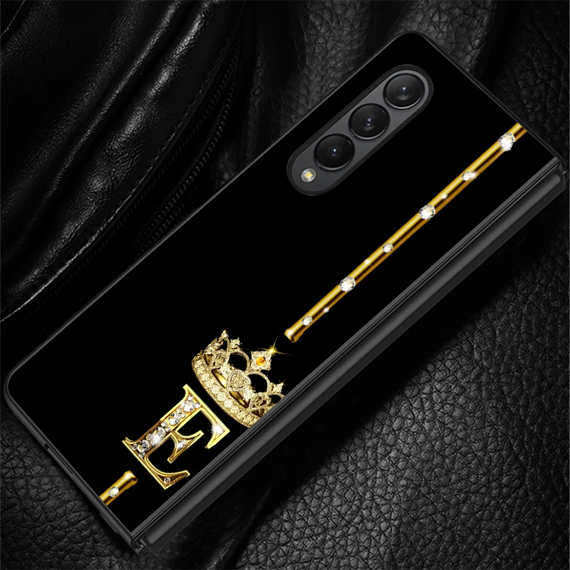 Funda trasera de teléfono para Samsung Galaxy ZFold7 ZFold6 ZFold3 Z Fold 7 6 5 4 3 ZFold4 ZFold5 Queen Crown Letters A-F - imagen 5