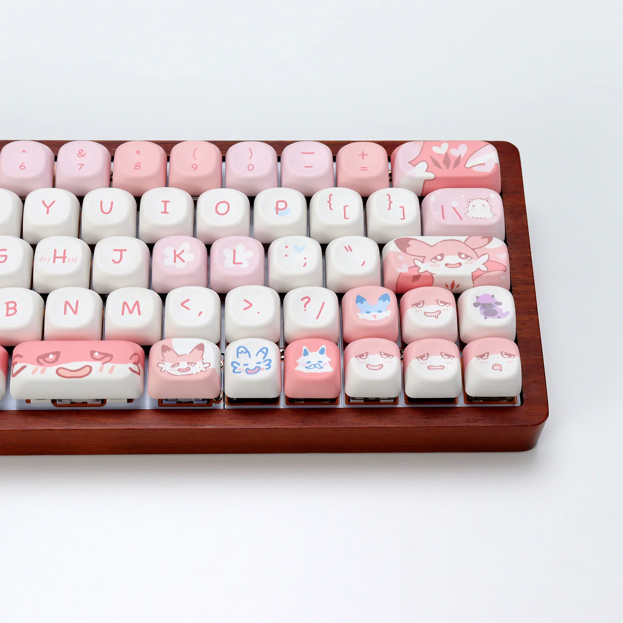 KBDiy 133 teclas PBT Chillet-Lgnis Keycap KOA perfil teclado mecánico de dibujos animados lindos teclas de dibujos animados para interruptor MX aula F87 F108 F99 Pro ACE60 ACE68 RAINY75 AK74 gx87 crush80 raven68 mad 60 - imagen 4