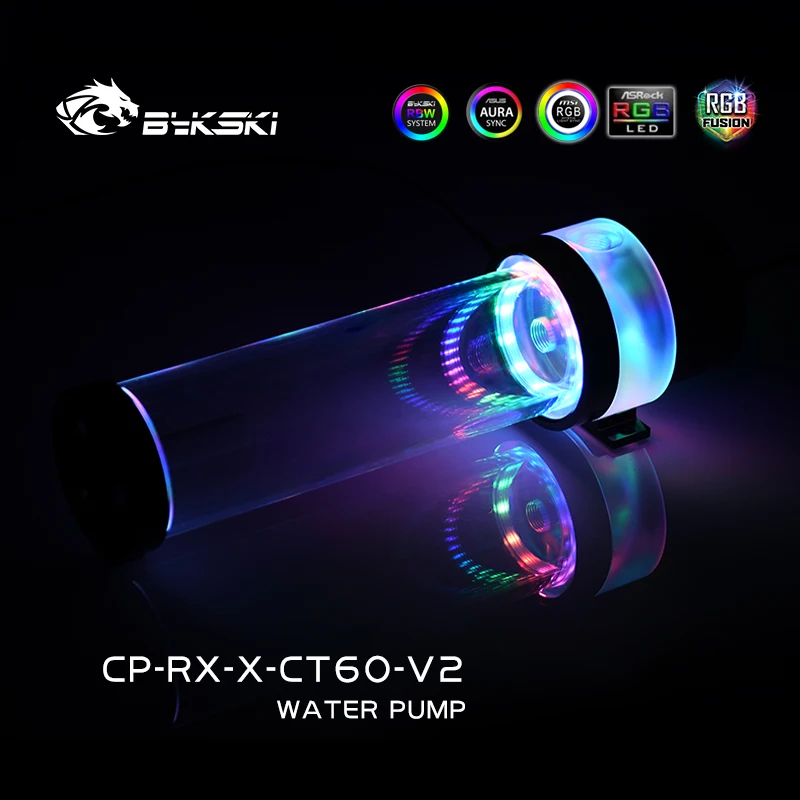 Bomba combinada Bykski 10W DDC + depósito máximo 4000RPM/elevador de flujo 3 metros/400L/H longitud del tanque del cilindro de agua 100/150/200mm - imagen 3