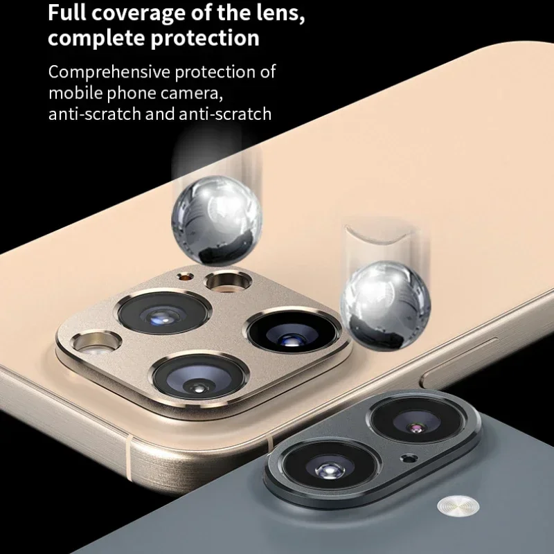 Protector de lente de cámara trasera de Metal de aluminio para iPhone 16 Pro Max 16Plus 16Pro 16ProMax cubierta de lente Protector de pantalla película de anillo de lente - imagen 3
