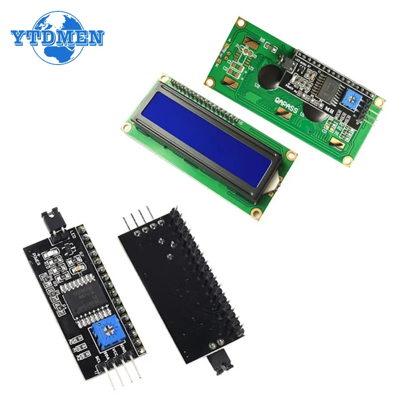 LCD1602 módulo LCD 1602 5V, pantalla azul de caracteres con placa adaptadora de interfaz IIC/I2C