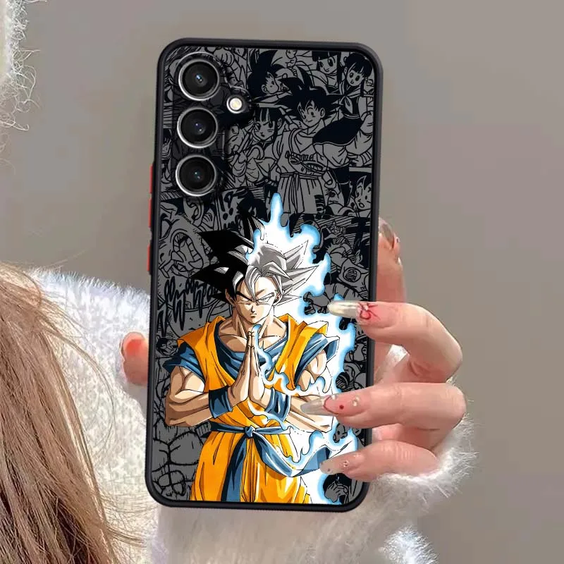 D-Dragon Ball Goku Cool para Samsung Galaxy S25 S24 S23 S22 FE Plus Ultra 5G funda de teléfono translúcida esmerilada - imagen 3