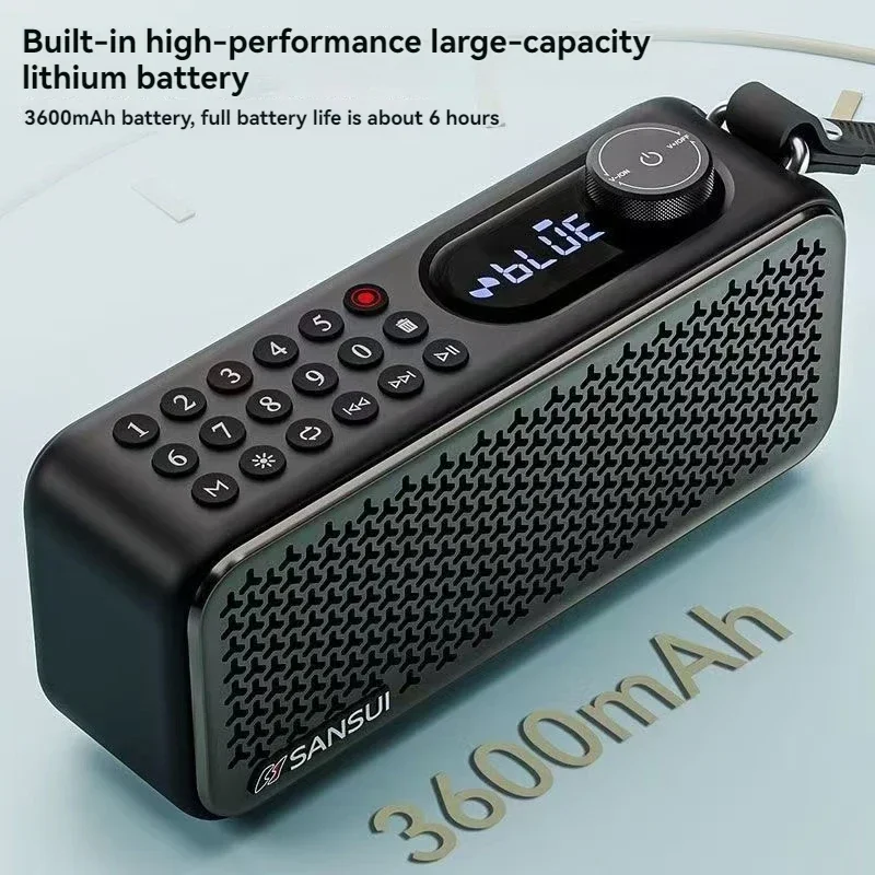 SANSUI F60 Altavoz Bluetooth inalámbrico reproductor RGB portátil para personas mayores Radio FM 3600mAh duración De la batería deportes al aire libre Caixa De Som - imagen 3