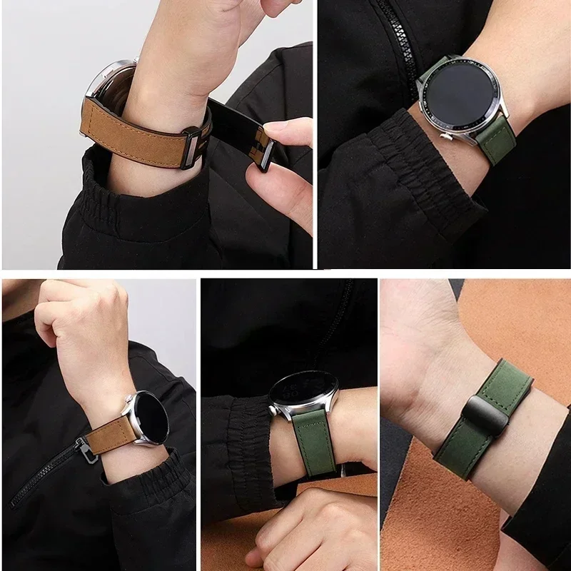 Correa de silicona de cuero de 20 a 22mm para pulsera magnética COROS PACE 3/2 para Coros Pace APEX 4 42mm 2Pro APEX 46mm accesorios de banda - imagen 4