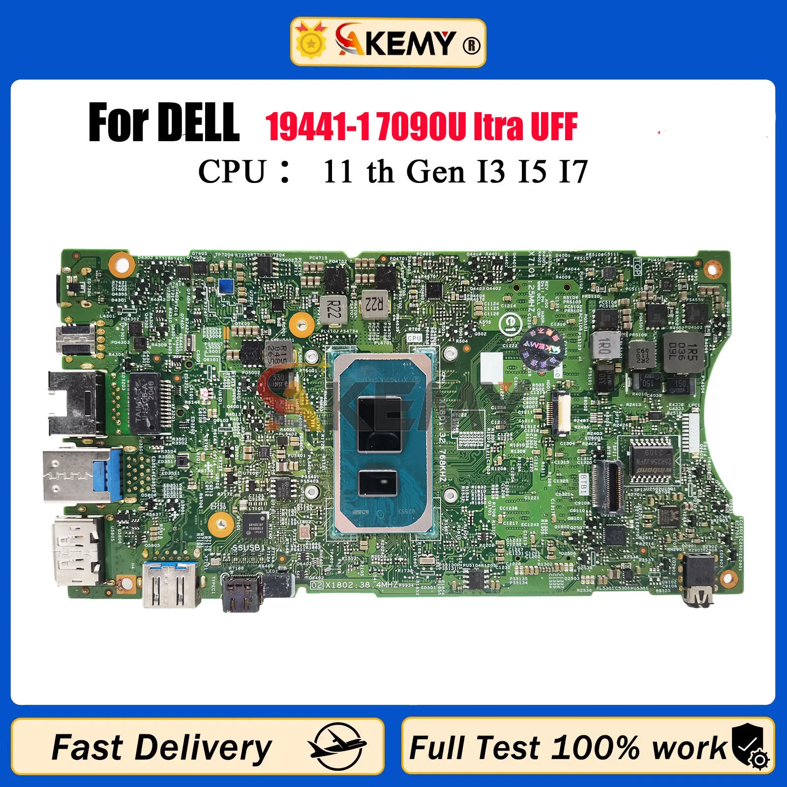Placa base para ordenador portátil Dell OptiPlex 7090 Ultra UFF 19441-1 con i3 i5 i7 CN-00RG7D 0RG7D 03XYT6 0JDG23 trabajo de prueba de placa base