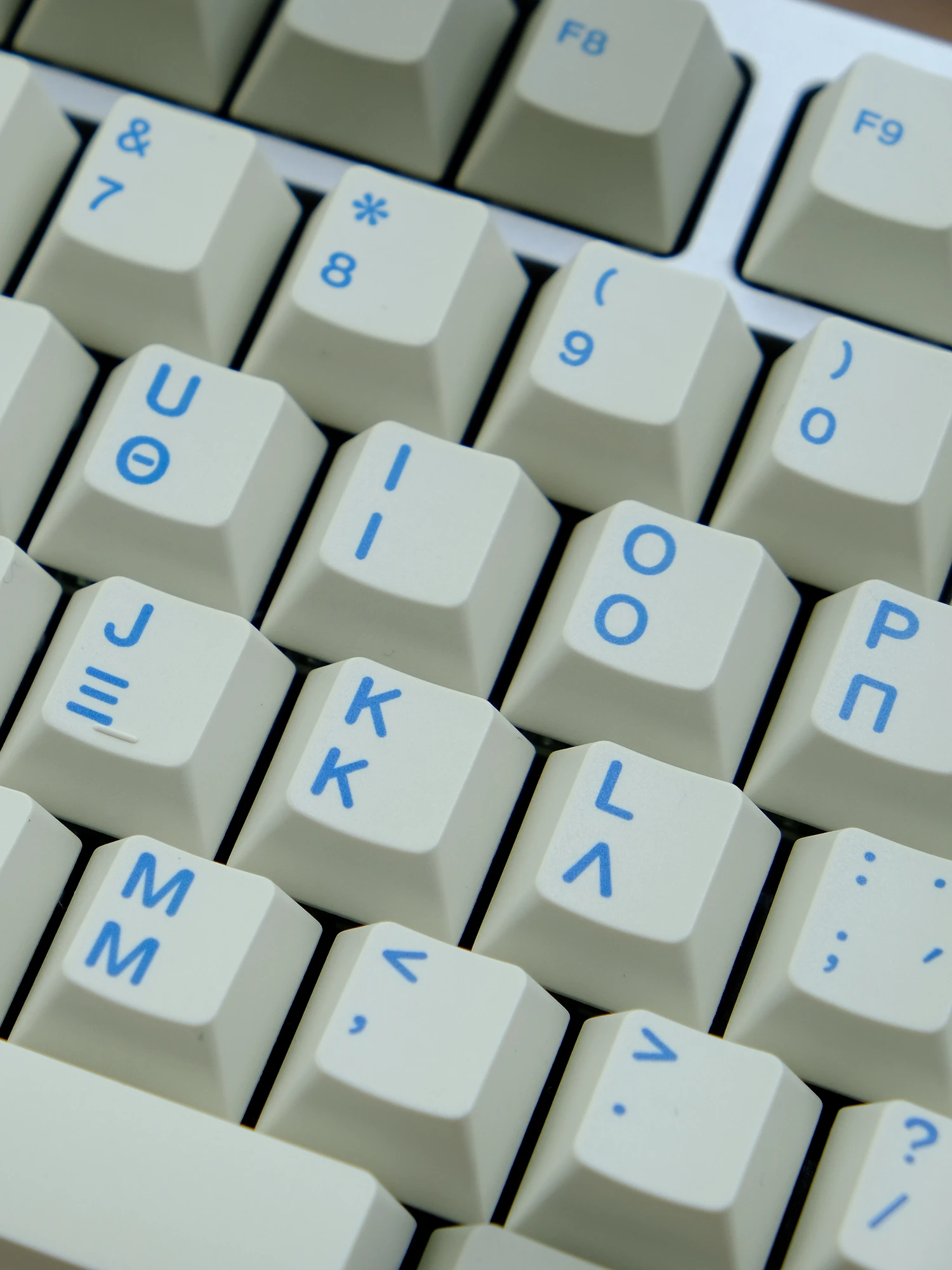 Shenpo Retro Azul Griego Teclado Mecánico Teclas PBT Dye Sub Cherry Profile Fullset Keebox - imagen 4