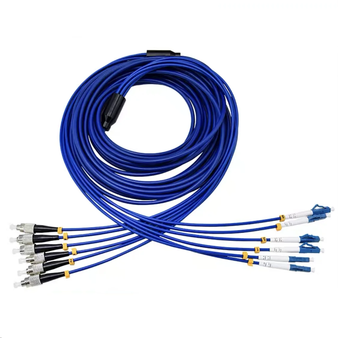 Cable de conexión de fibra 6 núcleos blindado 350M-500M 6C SC LC FC ST APC a prueba de ratiles monomodo 6 fibras cable de puente óptico ELINK ftth 400m - imagen 5