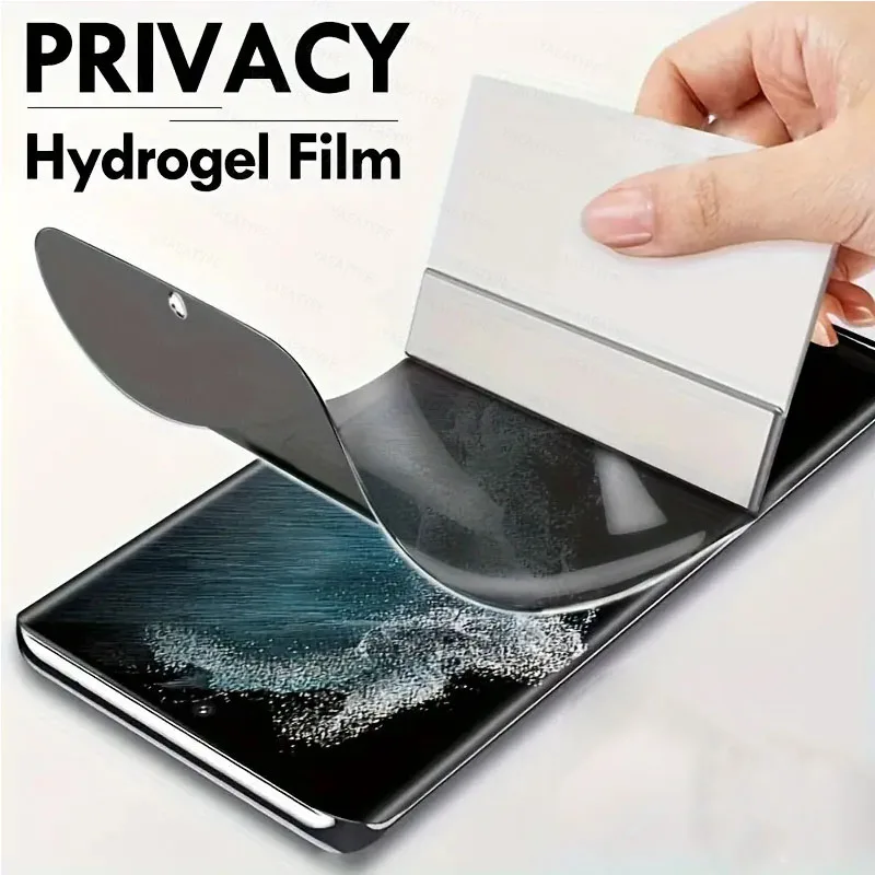 Película de hidrogel de privacidad para Samsung Galaxy S25 S24 S22 S21 S20 Ultra Plus FE, se puede desbloquear con huella dactilar, 3 uds. - imagen 2