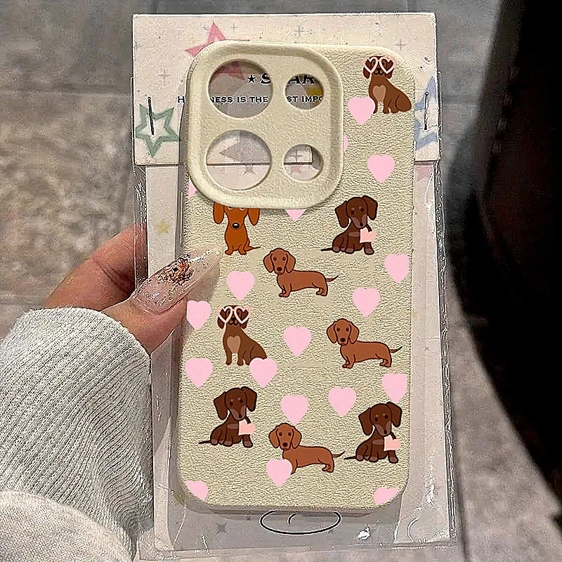 Funda de teléfono con diseño de oso salchicha para Xiaomi Redmi 15C 14C 13C 4G Redmi Note 14 13 12 11 Pro Plus 5G, funda suave de TPU a prueba de golpes
