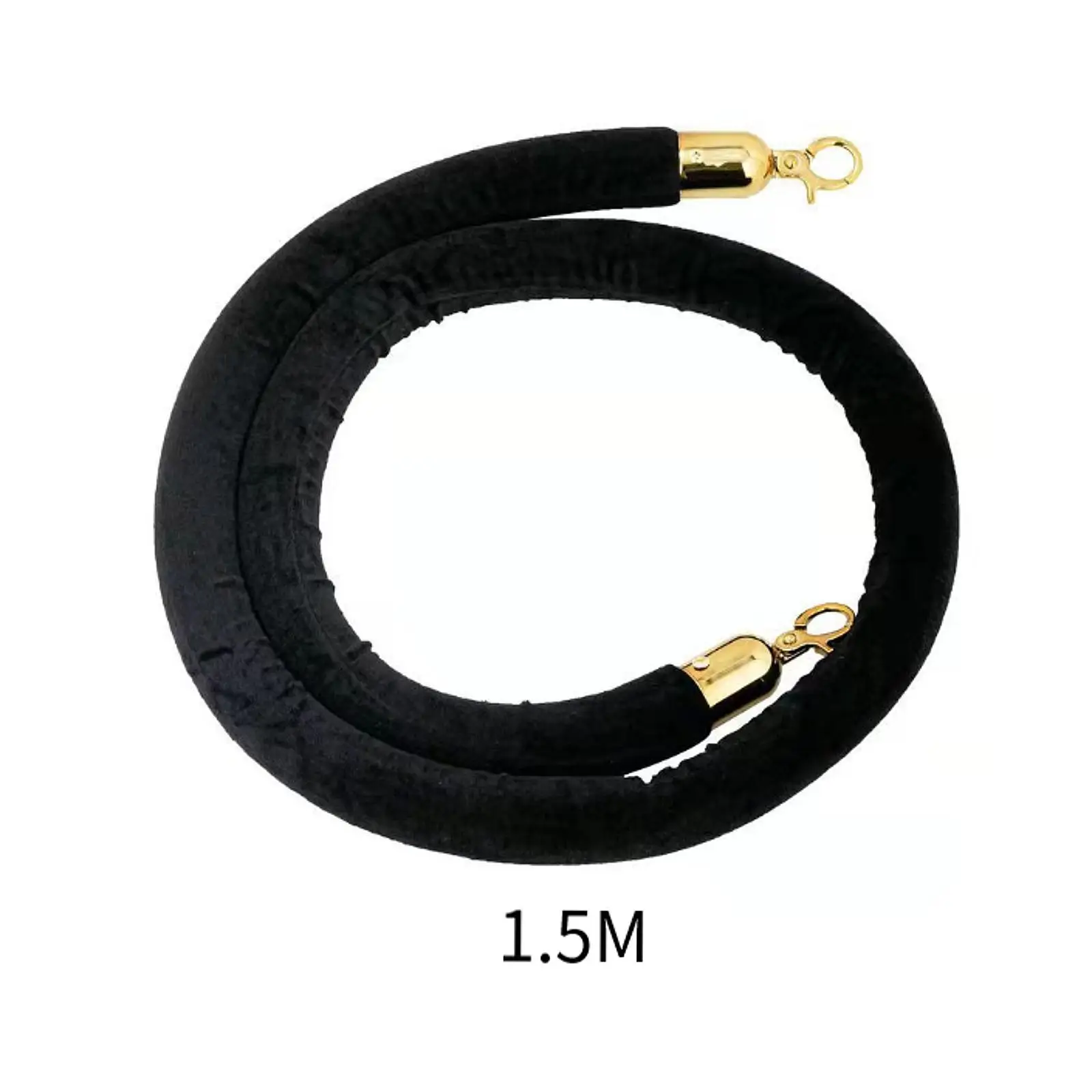 4x barreras de seguridad de control de multitudes de cuerda de estañón de terciopelo para postes de cola VIP negro - imagen 5