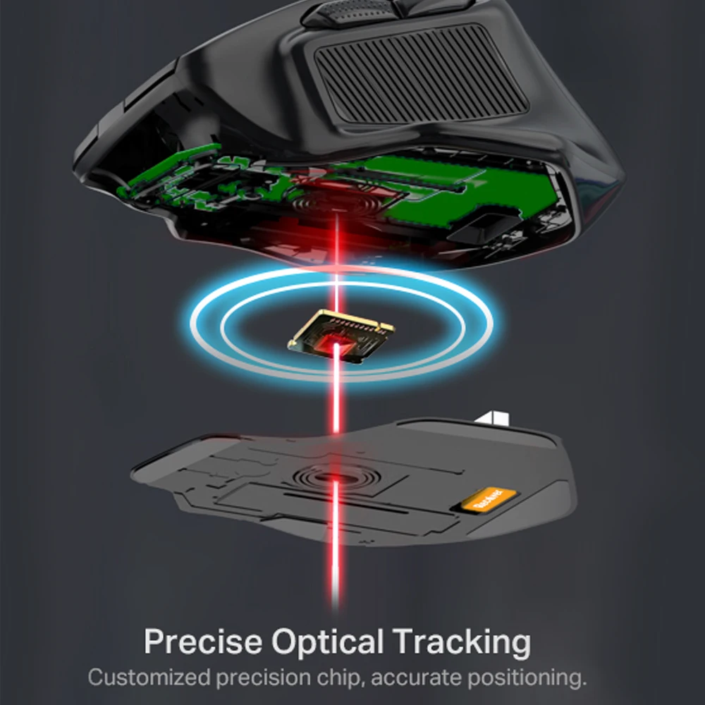 E-YOOSO X-31 USB 2,4G ratón grande inalámbrico para juegos para manos grandes PAW3212 4800 DPI 5 botones para ratones gamer ordenador portátil PC - imagen 5