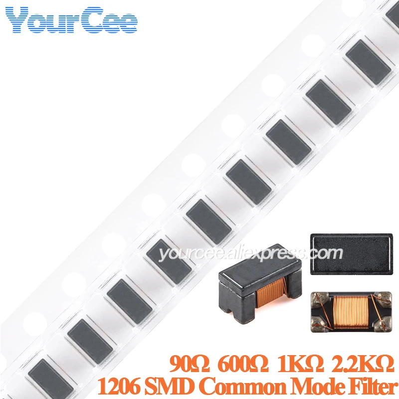 100 uds/10 Uds SDCW3216 SDCW3216-2 1206 Chip filtro de modo común bobina de estrangulación impedancia 90R 600R 1KR 2.2KR ± 25% 100MHz