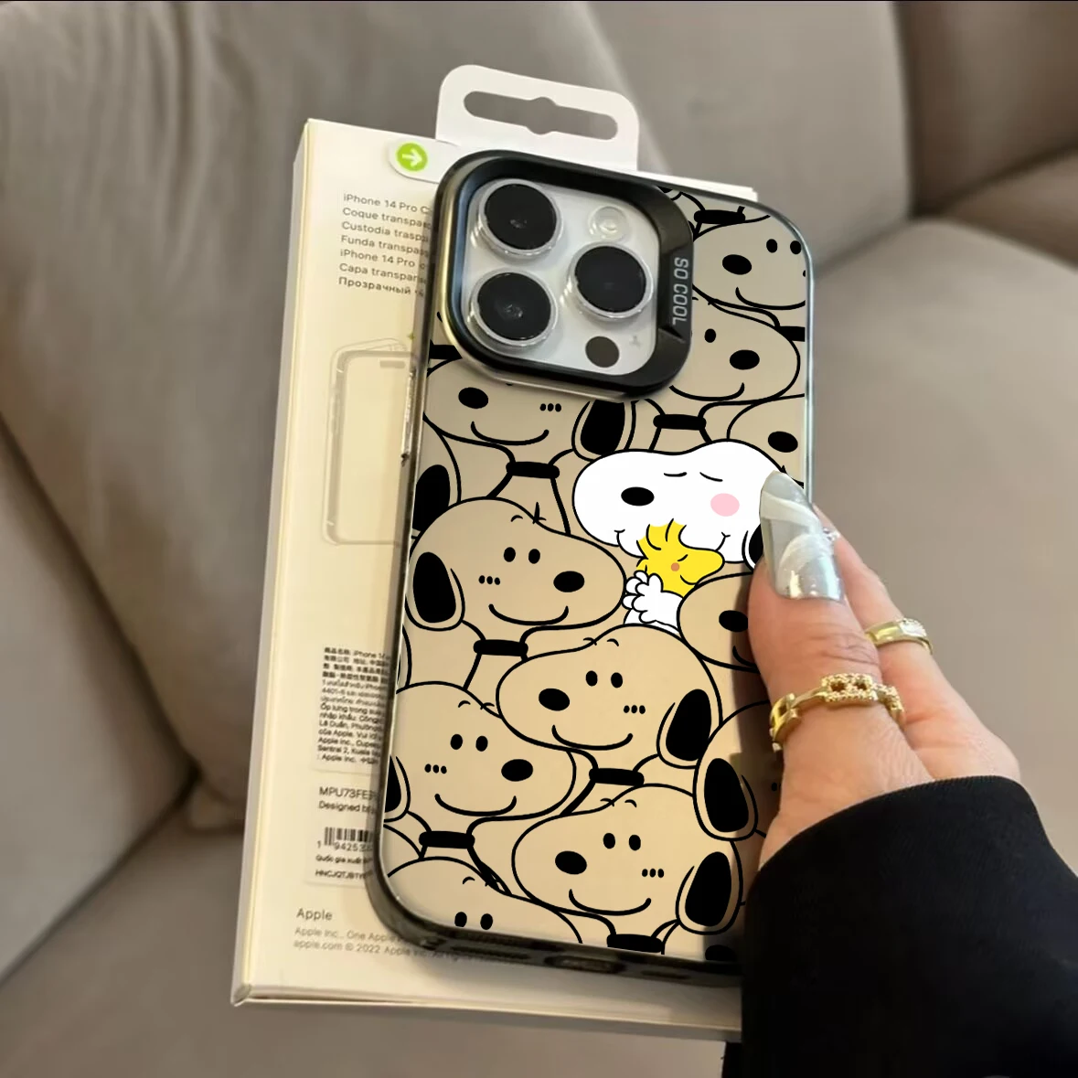 Funda de teléfono rosa Snoopy Y2K para VIVO V50 Lite Y04 Y29 V40 Y100 Y02 V23E Y19S Y36 Y76 5G IQZ10 cubierta láser mate a prueba de golpes - imagen 2