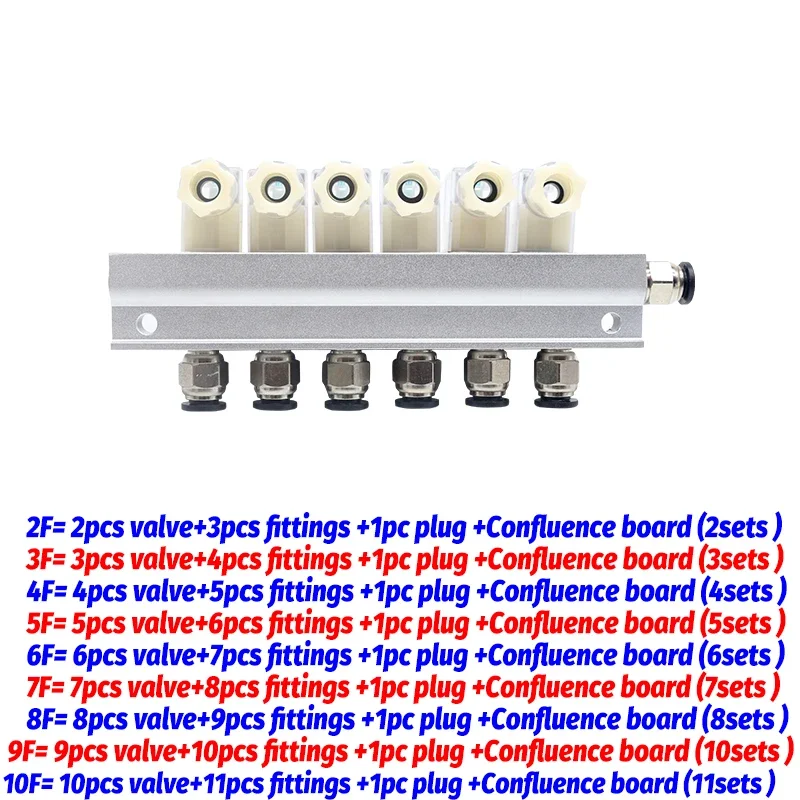 Válvula Solenoide neumática de colector de combinación multidireccional 2v025, 12V, 24V, 110V, 220V, válvula magnética de aire normalmente cerrada de 2 vías - imagen 5