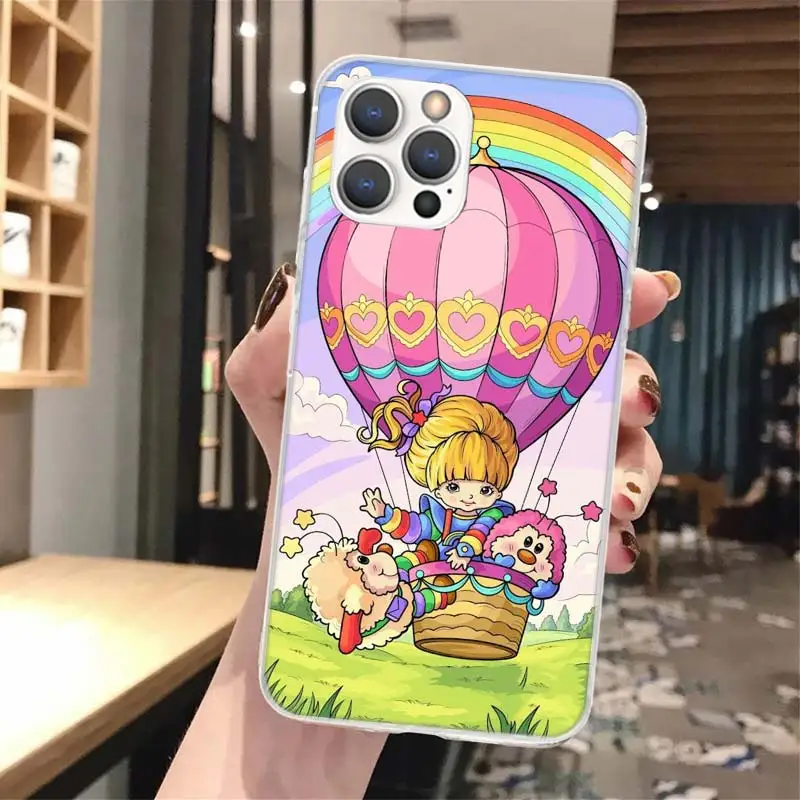 R-Rainbow-funda de teléfono de silicona Brite para iPhone 17 16 16E 15 Pro Max 14 Plus 11 13 Mini 12 7 8 SE Air 17Pro, carcasa 17 16 - imagen 5
