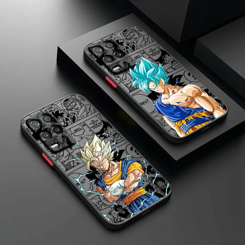 D-Dragon Ball Art Goku Saiyan funda para OPPO A96 A78 A74 A72 A58 A53 Reno 10 8 7 6 Lite 5G funda de teléfono translúcida esmerilada