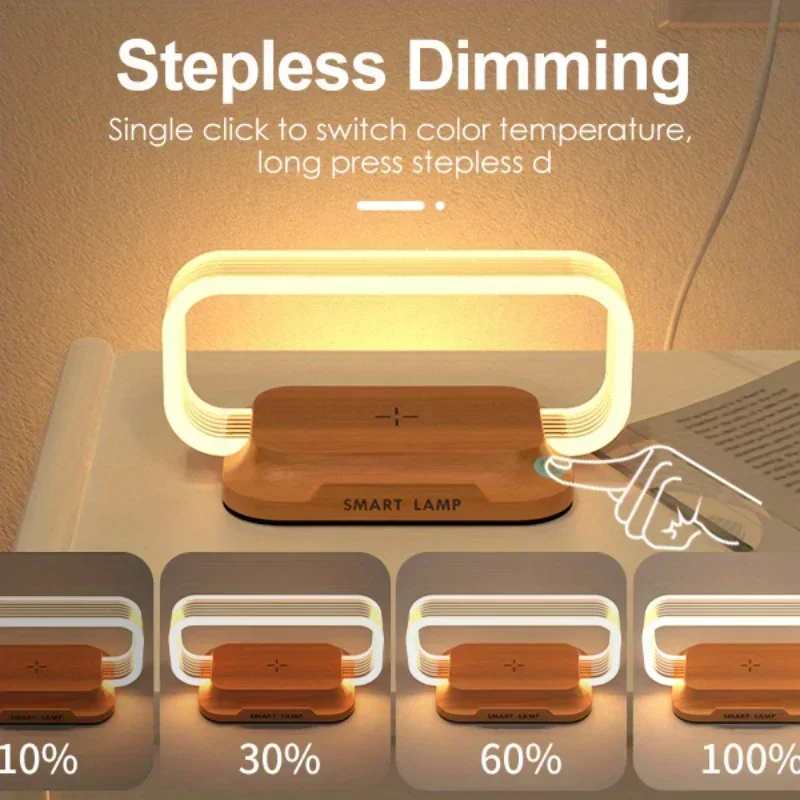 Cargador inalámbrico de carga rápida con lámpara nocturna LED y protección contra cortocircuitos para estación de carga rápida iPhone/Smartphone - imagen 4