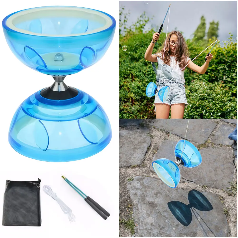 Juego de Diábolo Yoyo chino con 2 palos de Diábolo, cuerda y bolsa de red, Diábolo portátil para malabares, Diábolo para niños, adultos y ancianos - imagen 3