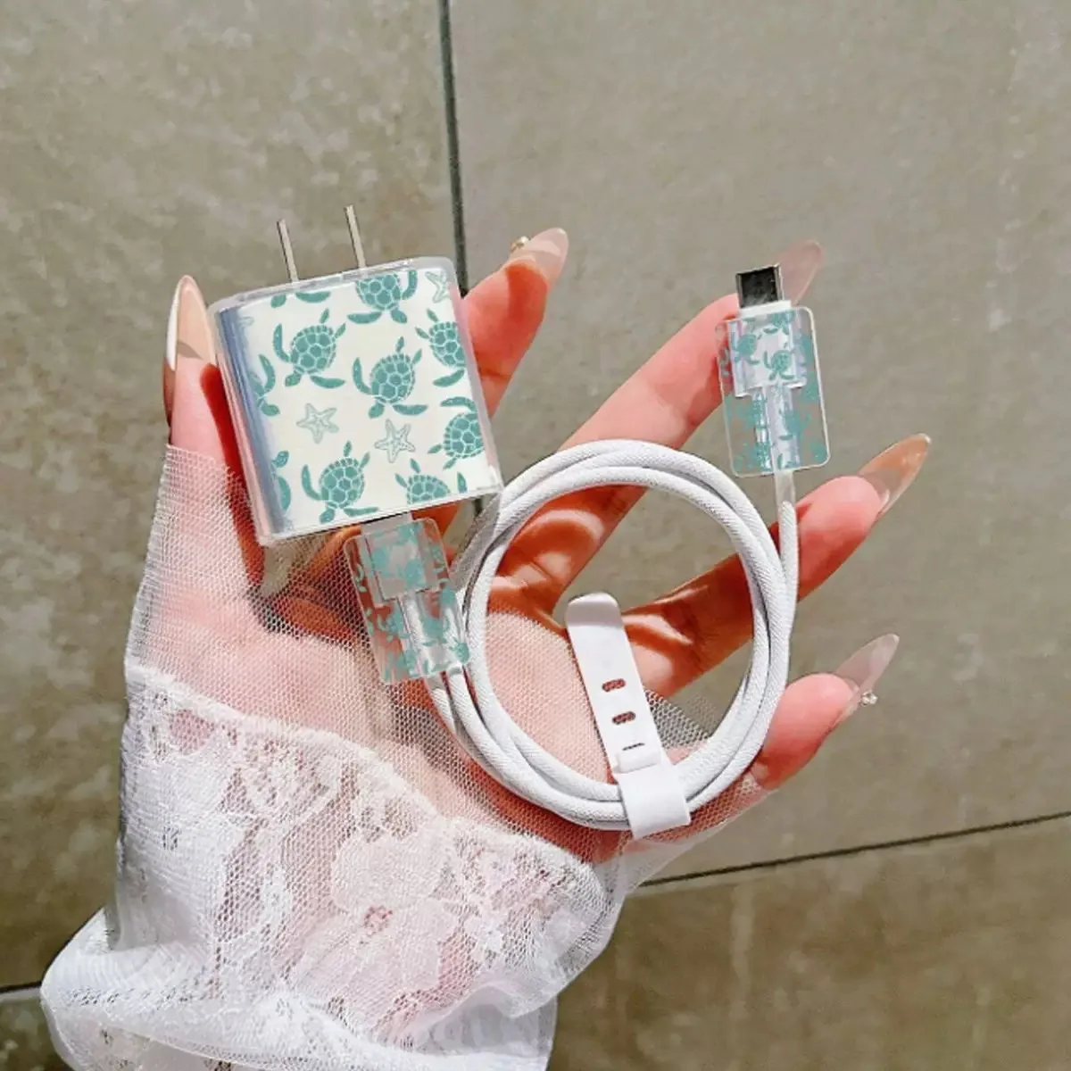 Funda transparente con diseño de animales para iphone, ipad, 18/20W, funda protectora de datos USB de dibujos animados, enrollador de Cable de TPU para iphone 16 15PRO - imagen 5