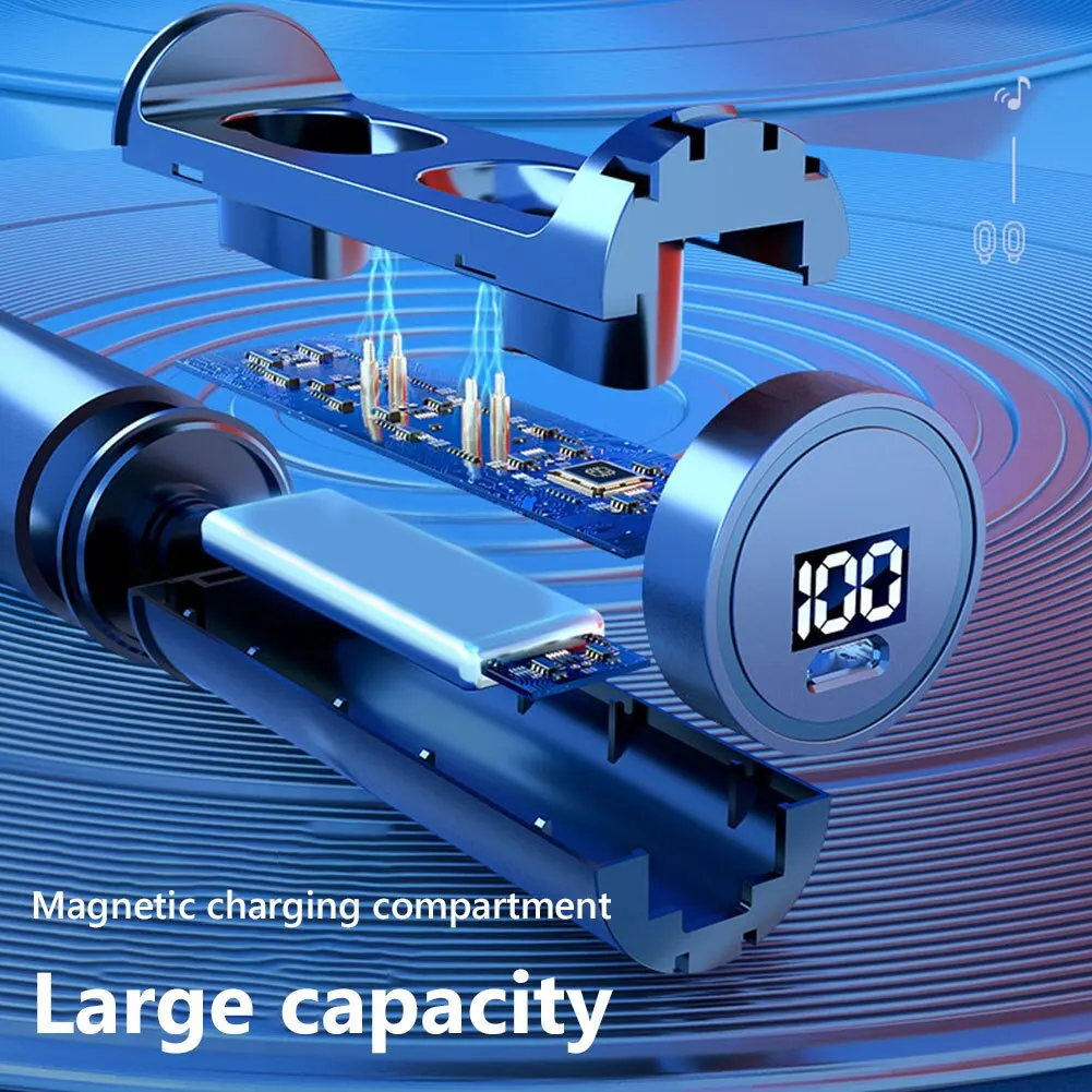 Auriculares TWS con Bluetooth 202, cascos inalámbricos HIFI con Control táctil, pantalla LED, deportivos, resistentes al agua, con micrófono - imagen 3