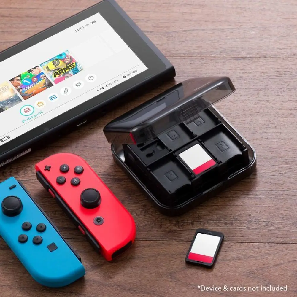 Estuche de almacenamiento de tarjetas de juego para Nintendo Switch 24, Mini carcasa dura portátil, caja negra transparente para accesorios de juego de Nintendo Switch - imagen 5